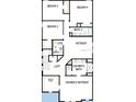 Upstairs floor plan with bedrooms, bath, and a spacious owner's retreat with walk-in closet at 3319 Guanabana Xing, Wesley Chapel, FL 33543