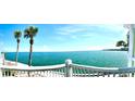 Expansive water views from the balcony with two palm trees at 5285 Coquina Key Se Dr # C, St Petersburg, FL 33705