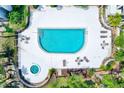 Aerial view of the pool area, highlighting the spacious layout and poolside seating at 4611 Duhme Rd # 1A, St Petersburg, FL 33708