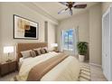 Comfortable bedroom with neutral tones, featuring a plush bed and large window at 700 S Harbour Island Blvd # 813, Tampa, FL 33602