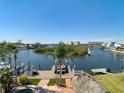 Picturesque view of a private boat dock offering direct access to the calm, scenic waterway at 5623 Jobeth Dr, New Port Richey, FL 34652