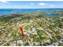 An aerial view of a charming home in a neighborhood close to the beautiful Intracoastal Waterway at 715 Charlotte Ave, Tarpon Springs, FL 34689