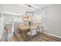Dining area features a stylish light fixture and view to the kitchen at 10407 Westpark Preserve Blvd, Tampa, FL 33625