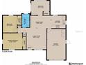 Detailed floor plan showing the layout of the bedrooms, bathrooms, kitchen, and living room at 7014 Westcott Dr, Port Richey, FL 34668
