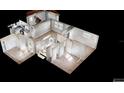 3D model of open layout featuring hardwood floors and an island at 7014 Westcott Dr, Port Richey, FL 34668