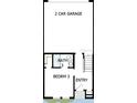 Layout of level one showing a 2-car garage, bathroom, bedroom and entry area at 2121 1St N Ave, St Petersburg, FL 33713