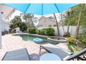 Inviting backyard pool and spa area surrounded by lush landscaping and a charming patio space at 4395 50Th S Ter, St Petersburg, FL 33711