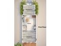 Detailed first floor plan highlighting the kitchen, dining room, living room, and laundry at 2308 N 13Th St, Tampa, FL 33605