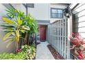 Inviting front entrance with lush landscaping, a pathway, and a charming front door creating a warm welcome at 25 Woods Landing Trl, Oldsmar, FL 34677