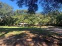 View of land surrounded by mature trees with structures in the distance at 832 S Parsons Ave, Brandon, FL 33511