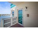 Condo balcony showcasing a view of the water and the building's architecture at 2960 59Th S St # 615, Gulfport, FL 33707