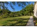 Expansive lawn of the backyard, providing ample room for outdoor enjoyment and relaxation at 26517 Castleview Way, Wesley Chapel, FL 33544