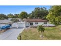 Well-maintained single-story home boasting a manicured lawn and a long, paved driveway at 11350 112Th Ave, Largo, FL 33778