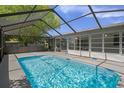 Refreshing screened-in pool area perfect for relaxation and entertainment on a sunny day at 6268 Harcross Ct, Spring Hill, FL 34606