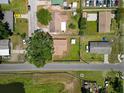 Aerial view showcases the home's layout, fenced yard, and neighborhood surroundings at 14734 11Th St, Dade City, FL 33523