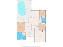 Detailed floor plan showcasing the layout of the home, including room dimensions and features at 18005 Palm Breeze Dr, Tampa, FL 33647
