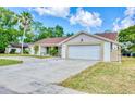 A single-story home with a 2-car garage, well-kept lawn, and welcoming curb appeal at 8513 Sunflower Ln, Hudson, FL 34667