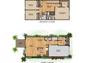 Detailed floor plan showcasing the layout of the first and second floors including the kitchen, living areas, and bedrooms at 11717 Blackbrook Ct, Seffner, FL 33584