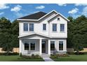 A rendering of a two-story white home with black roof and landscaping at 5001 21St N Ave, St Petersburg, FL 33710