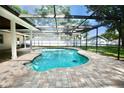 A refreshing screened-in pool is surrounded by a paved deck, offering a private and relaxing outdoor space at 2004 Chickwood Ct, Tampa, FL 33618