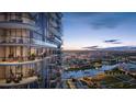 Stunning view of downtown skyline from the high-rise condo balconies at sunset at 520 N Tampa St # 3001, Tampa, FL 33602