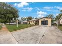 Charming single-story home with a well-maintained lawn, stone garden, long driveway, and a screened-in garage at 8141 82Nd Ave, Seminole, FL 33777
