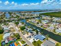 Waterfront community aerial view with property location with water access to the ocean at 1011 Spindle Palm Way, Apollo Beach, FL 33572