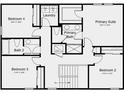 Upstairs floor plan with primary suite, laundry, and three additional bedrooms with two bathrooms at 13470 Tropical Breeze Way, Hudson, FL 34669