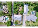 A beautiful aerial view showcases the property's layout, trees, and surroundings in a sunny, desirable neighborhood at 6920 Bougainvilla S Ave, St Petersburg, FL 33707