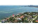 An elevated view showing the residence and its location on the water, as well as the distance to downtown at 1737 Brightwaters Ne Blvd, St Petersburg, FL 33704