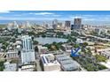 Stunning aerial view of the city skyline near the property, showing proximity to downtown amenities at 813 Burlington N Ave, St Petersburg, FL 33701