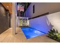 Private pool area with water feature, lush landscaping, and modern architectural details at 325 2Nd N St, St Petersburg, FL 33701