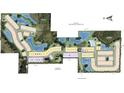 Aerial view of the community layout featuring lakes, roads, and home sites at 3407 Lumber Falls Dr, Plant City, FL 33565