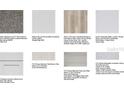 Selection of interior finishes, including flooring, countertops, and cabinetry samples at 3407 Lumber Falls Dr, Plant City, FL 33565