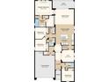Detailed floor plan showcasing four bedrooms, a great room, and a two-car garage at 3408 Lumber Falls Dr, Plant City, FL 33565