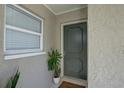 Entryway features a decorative front door, neutral paint, and a welcome mat at 4722 Millpond Ln, Tampa, FL 33624