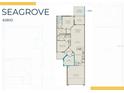 Seagrove floor plan featuring a den, kitchen, gathering room, owner's suite, and lanai at 27148 Capri Shores Cir, Englewood, FL 34223