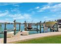 Private boat lift with ample space for watercraft, offering convenient access to the waterfront at 425 150Th Ave # 2501, Madeira Beach, FL 33708