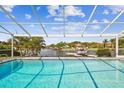 Stunning pool overlooking the water, surrounded by a screened enclosure and beautiful views of the canal at 4204 Saltwater Blvd, Tampa, FL 33615