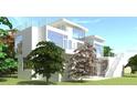 Contemporary house with a rooftop deck and many windows, surrounded by lush greenery at 511 Avonwood, Tampa, FL 33625