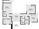 First floor plan featuring three bedrooms and two baths at 511 Avonwood, Tampa, FL 33625