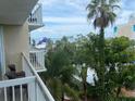 Balcony view overlooks lush greenery and the ocean at 5500 Gulf Blvd # 4246, St Pete Beach, FL 33706