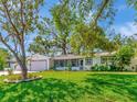 Charming single-story home with a lush green lawn, mature tree, and a quaint screened-in porch at 8326 40Th N Pl, St Petersburg, FL 33709