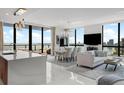 Bright open-concept floor plan featuring water views, modern lighting, and stylish decor at 2103 Bayshore Blvd # 1701, Tampa, FL 33606