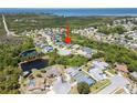 Scenic aerial view showcasing the property's location within a lush, green community near a waterfront area at 3159 Marisa Pl, Holiday, FL 34691