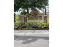 Edgewater Place community sign with decorative stone accents and lush landscaping at 8013 Savannah Sunset Ln, Tampa, FL 33615