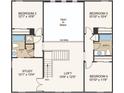 Second floor floorplan featuring a loft, study, and four bedrooms with three bathrooms at 1726 Trailhead Ln, Zephyrhills, FL 33541