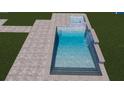 Aerial view of a modern in-ground pool featuring clean lines, and a relaxing water feature at 211 29Th Ave N, St Petersburg, FL 33704