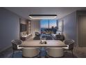 Stylish living room featuring city views, modern decor, and comfortable seating at 1101 E Jackson St # 2102, Tampa, FL 33602