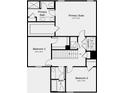 Detailed second floor blueprint featuring the layout, including a primary suite, bath, and laundry room at 12466 Gust Ct, Hudson, FL 34669